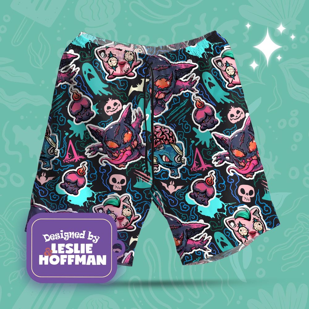 Bulbasaur Zombie Blue Poké Shorts AOP Hawaiian Short